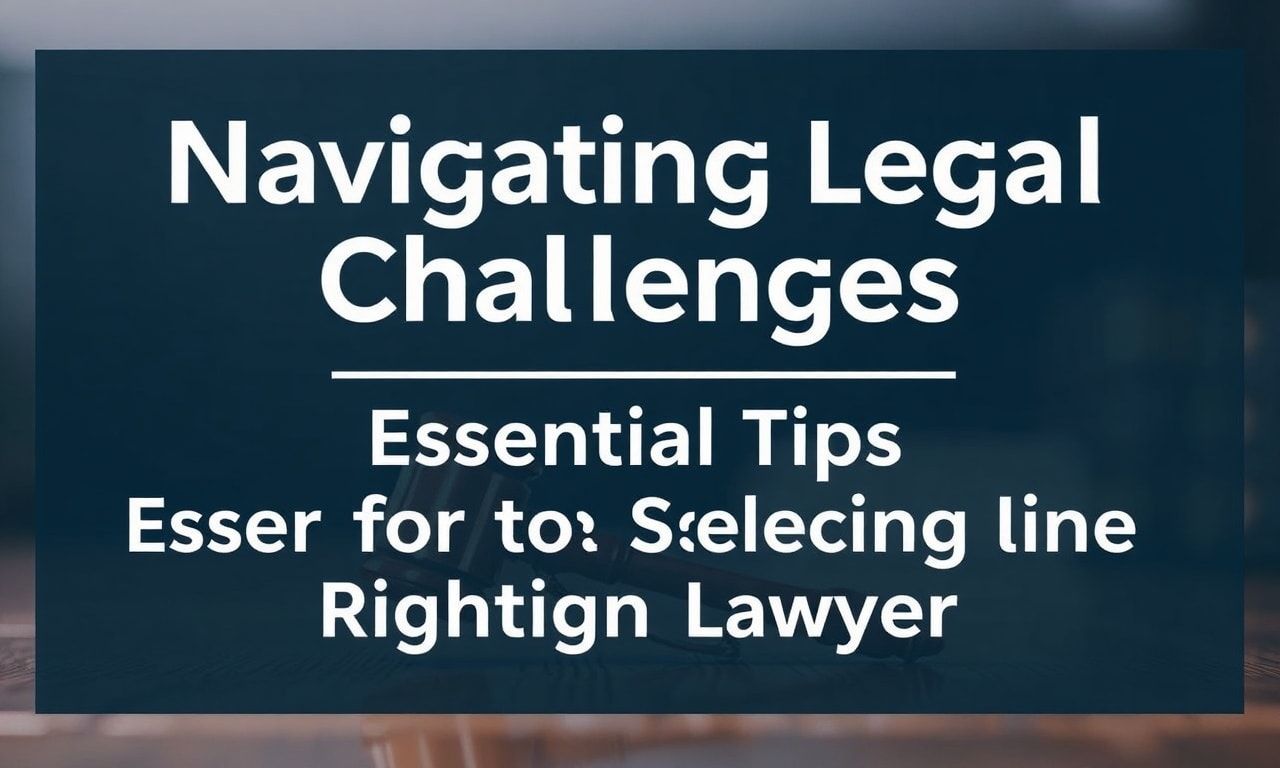 Navigating Legal Challenges: Essential Tips for Selecting the Right Lawyer