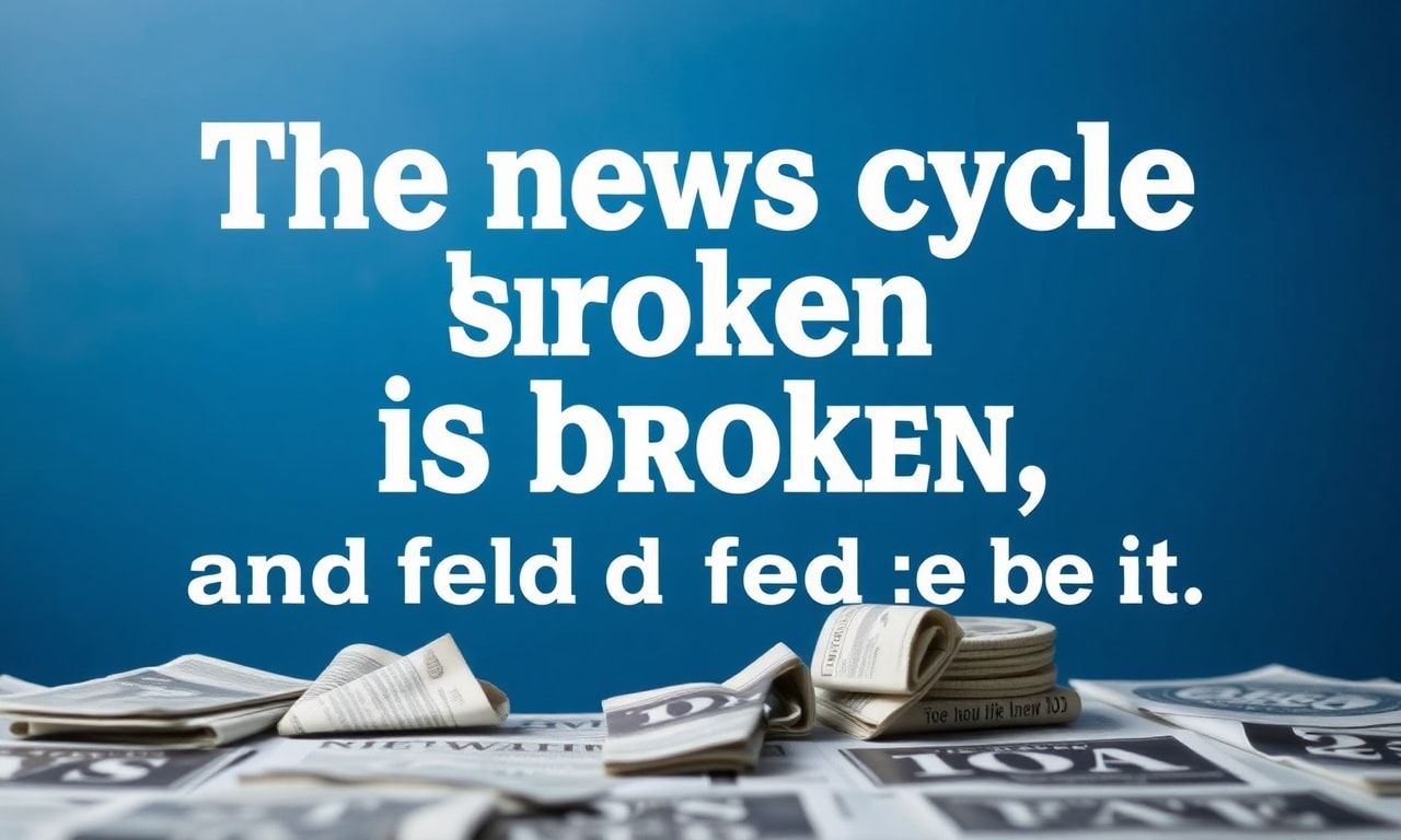 The news cycle is broken, and honestly, I'm fed up with it.