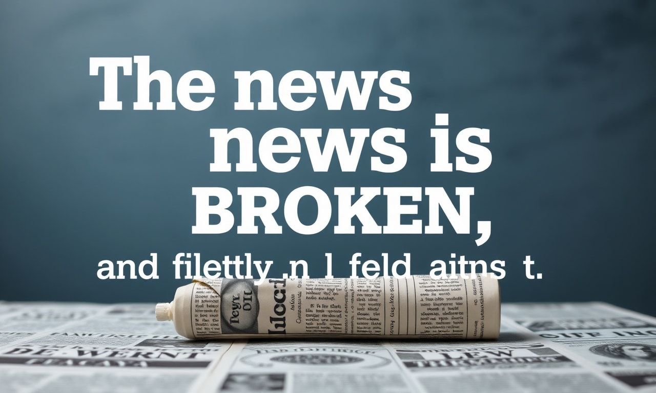 The news is broken, and frankly, I'm fed up with it.