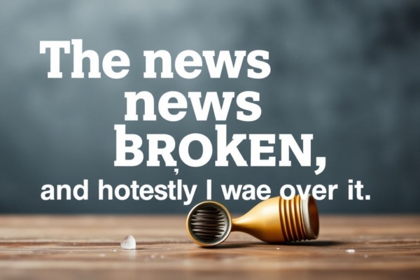 The news is broken, and honestly, I'm over it.