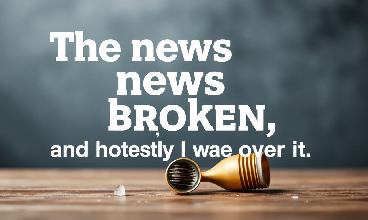 The news is broken, and honestly, I'm over it.