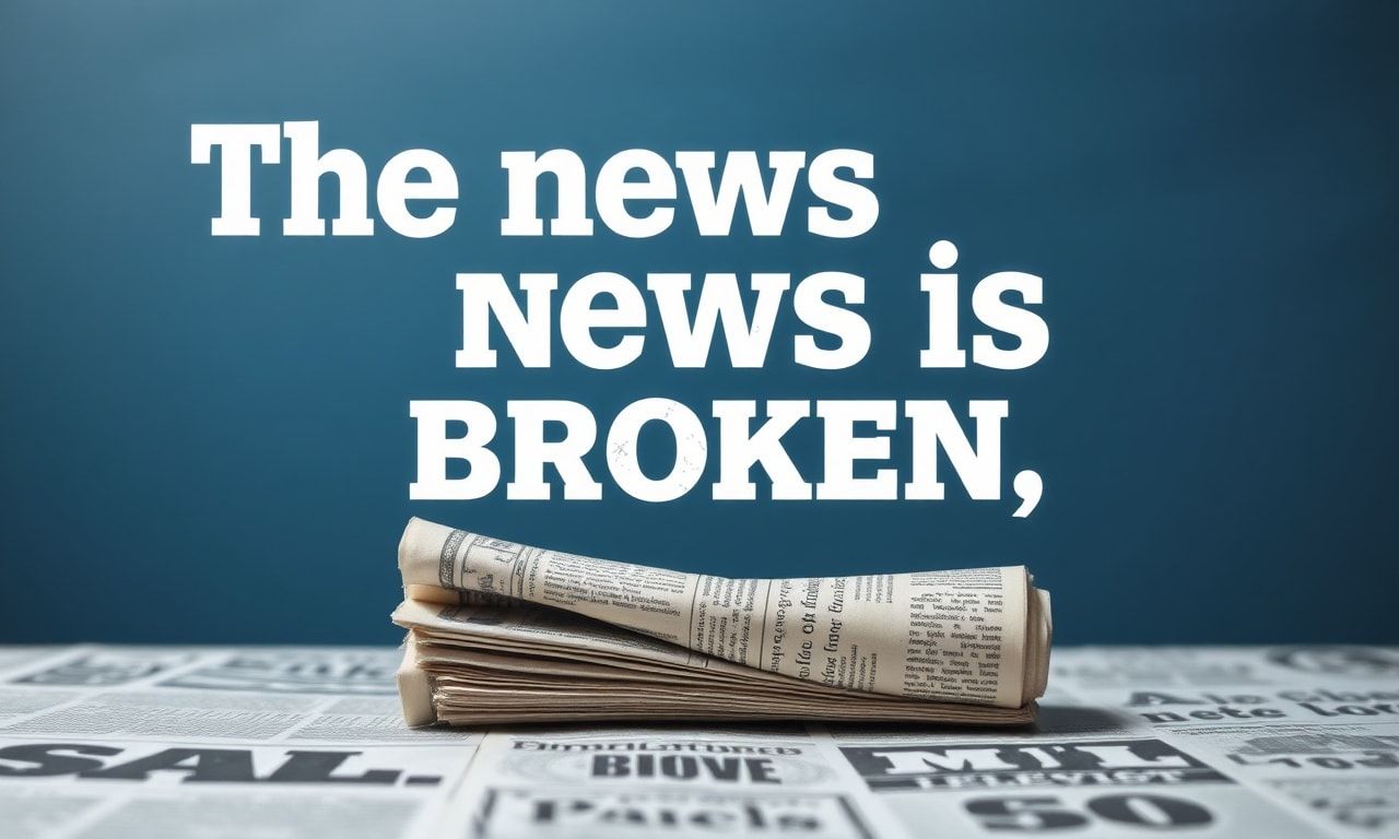 The news is broken, and honestly, I'm fed up with it.