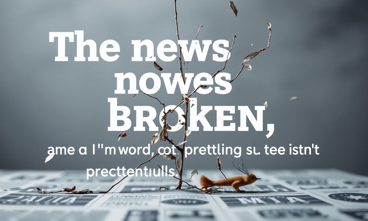 The news is broken, and I'm tired of pretending it isn't.